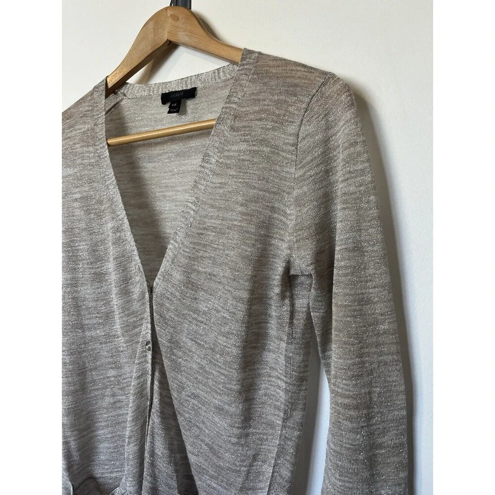 COPY - J Crew Gold Metallic V Neck Semi Sheer Button Down Cardigan Size XXS